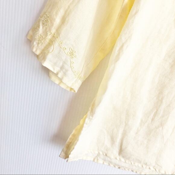 Edward Irish Linen Swirly Embroidered Blouse - Picture 5 of 11